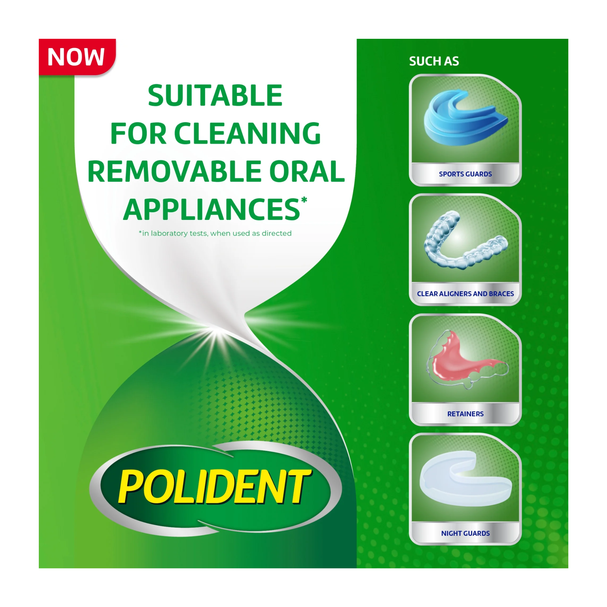 Polident, Overnight Whitening Denture Cleanser Tablets, Whitens and Cleans, 84 Count, For Adults