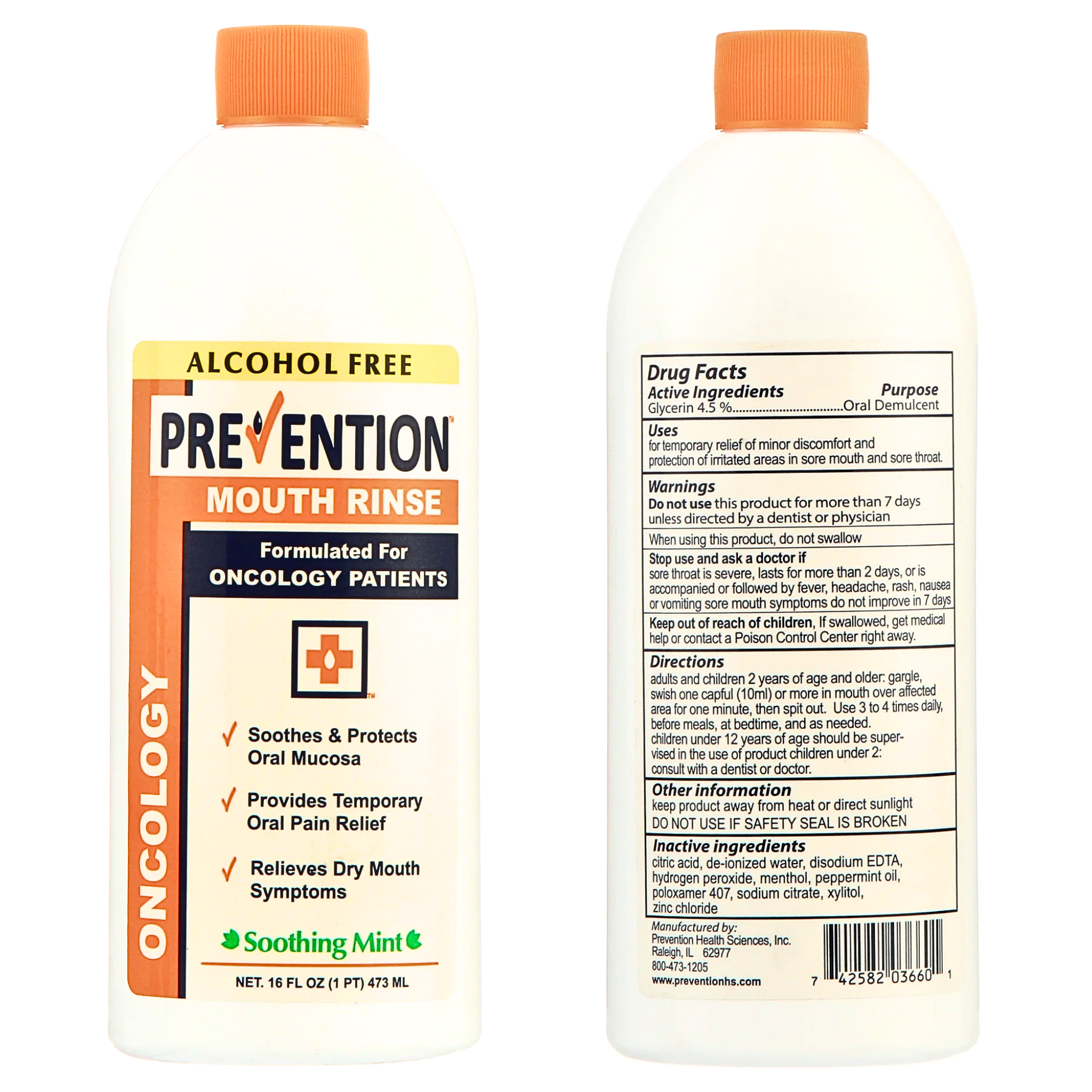 Prevention, Oncology Mouth Rinse, Soothing Mint for Gentle Oral Care and Comfort