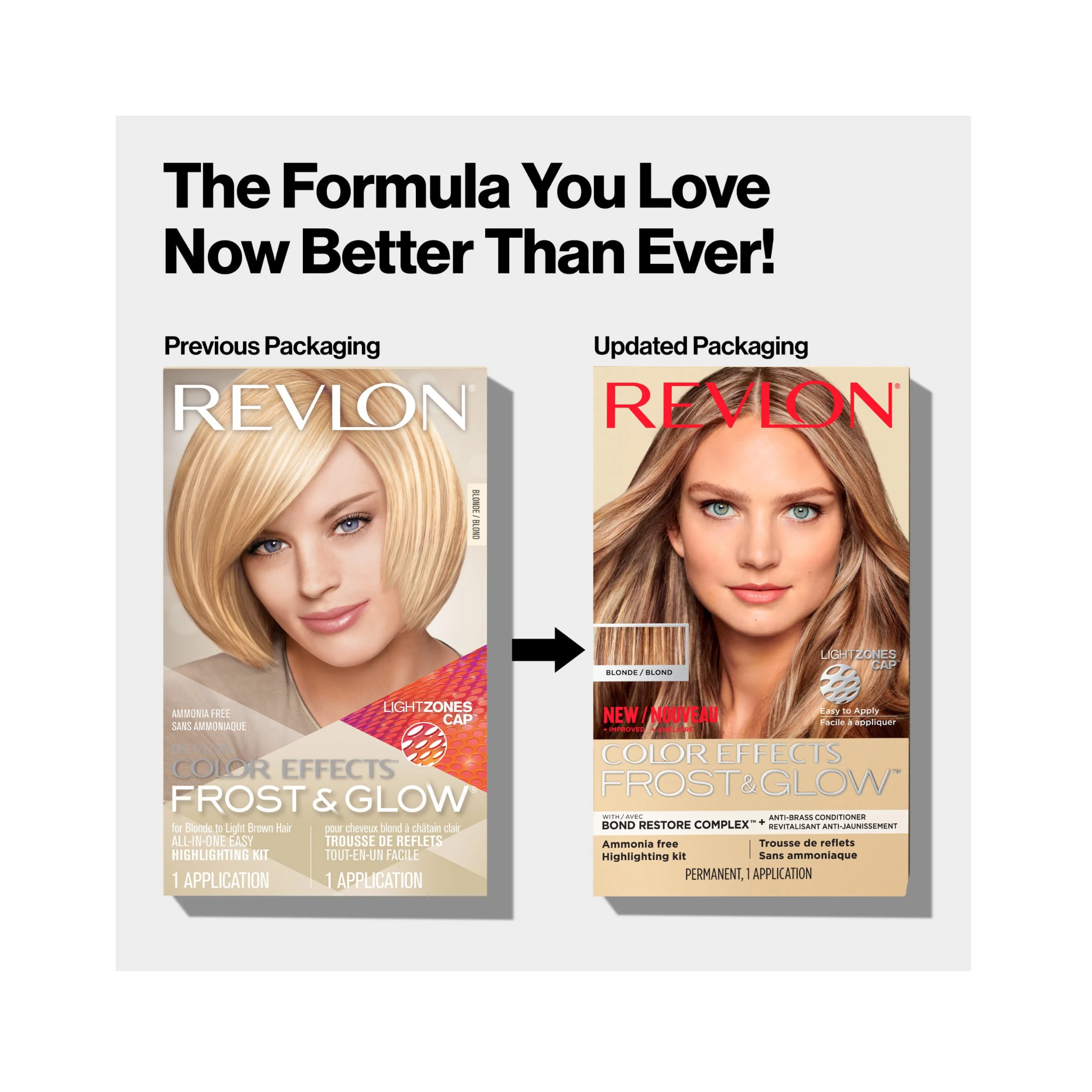 Revlon, Color Effects Frost and Glow, Ammonia-Free Permanent Hair Color, 20 Blonde, Gorgeous Highlights & Radiant Shine, 1 Kit