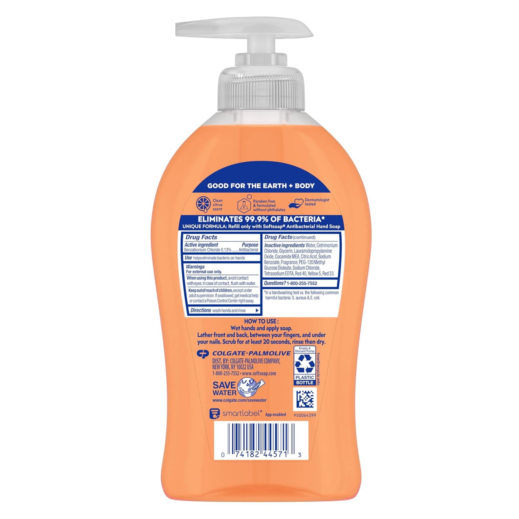 Softsoap, Antibacterial Liquid Hand Soap, Crisp Clean, Refreshing Cleanse, 11.25 Fluid Ounce Bottle