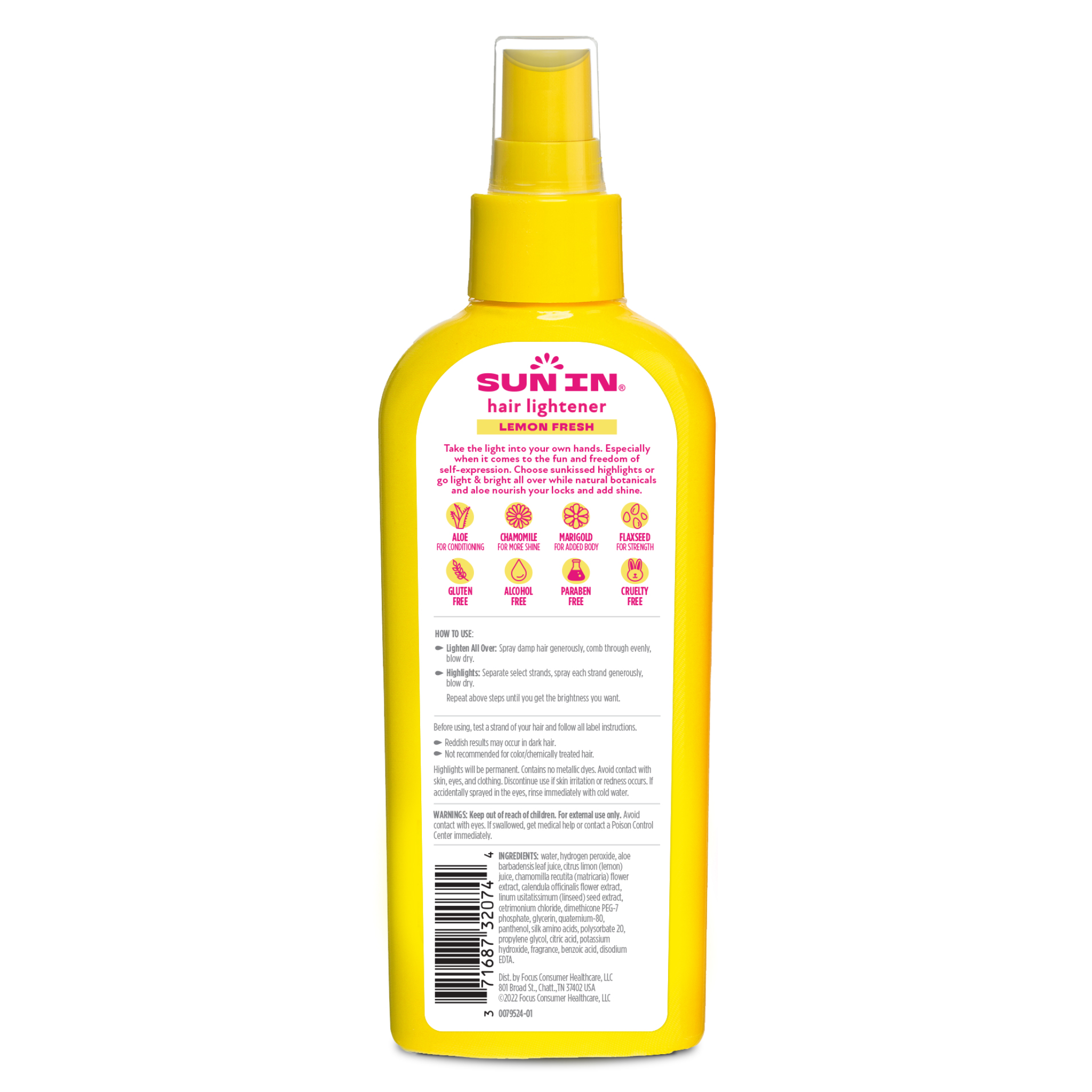 Sun In, Hair Lightener Shine Enhancing Spray, Lemon Formula for Natural Highlights, Unisex, 4.7 oz