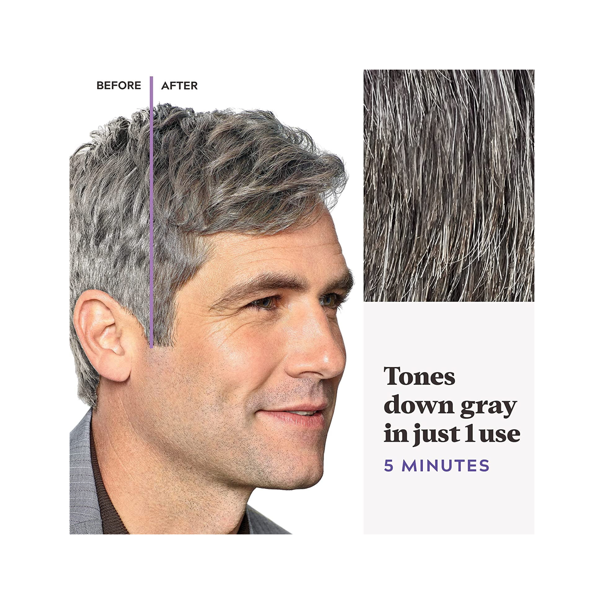 Just For Men, Touch of Gray Hair Color with Comb Applicator, Medium Brown T-35, Salt and Pepper Look, 1 Each