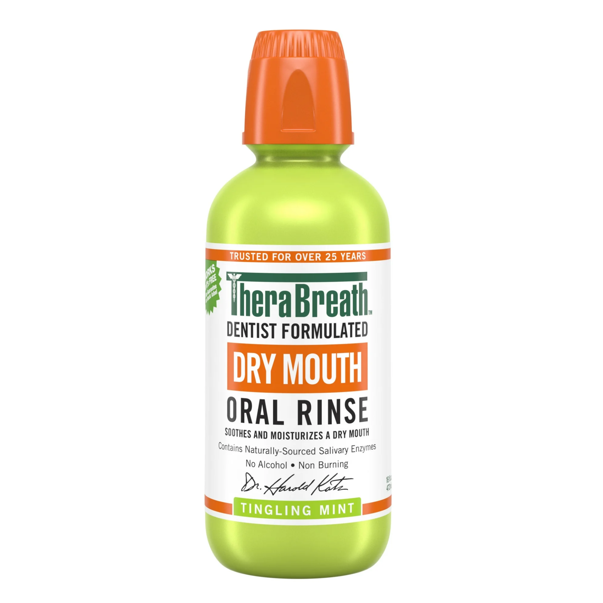 TheraBreath, Dry Mouth Oral Rinse, Tingling Mint Flavor for Moisture and Fresh Breath, Dentist Formulated, 16 fl oz