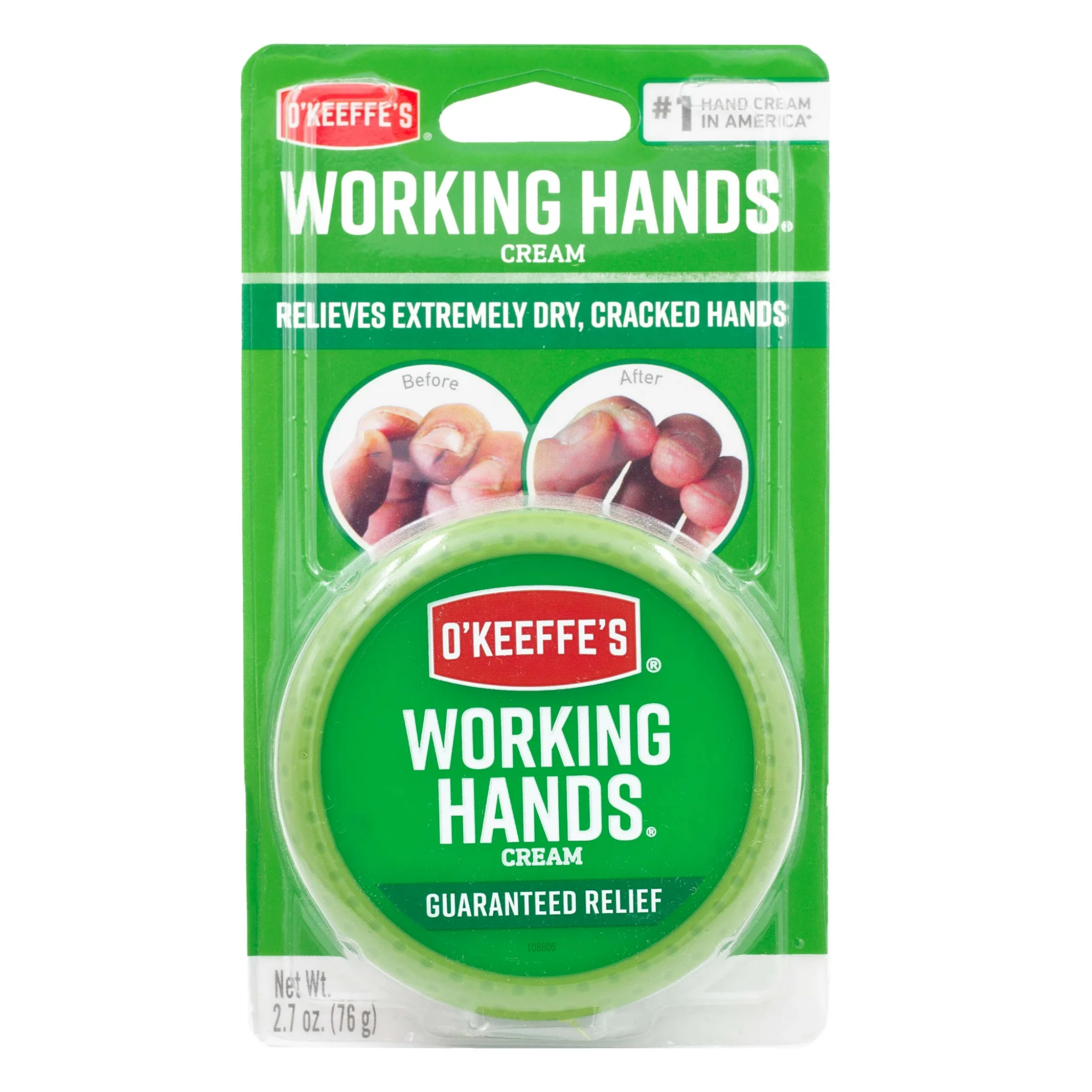 O'Keeffe's, Working Hands Hand Cream, Intense Moisture for Dry, Cracked Skin, 2.7 oz Jar